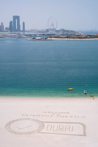 The private beach at Fairmont The Palm, Dubai. Courtesy DTCM