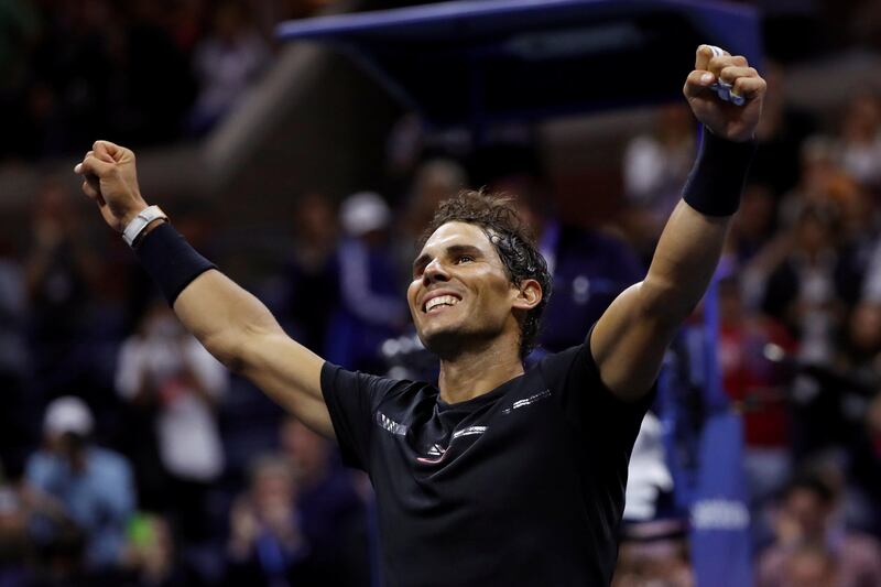 Tennis - US Open - Semifinals - New York, U.S. - September 8, 2017 - Rafael Nadal of Spain celebrates his win against Juan Martin del Potro of Argentina. REUTERS/Mike Segar