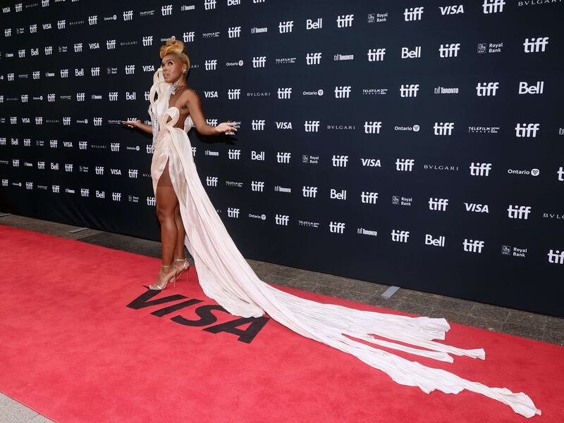 Janelle Monae turns heads in her ensemble for the premiere of 'Glass Onion: A Knives Out Mystery' during the 2022 Toronto International Film Festival. Getty Images / AFP