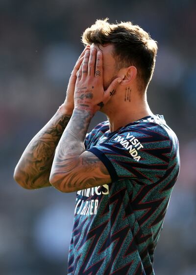 Arsenal's Ben White after the final whistle. Getty
