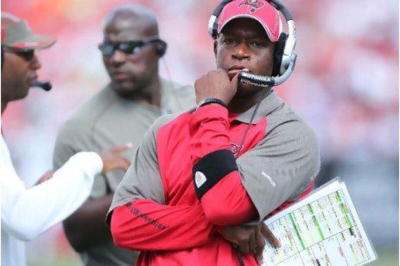 Tampa Bay’s Raheem Morris is the youngest head coach in the league.