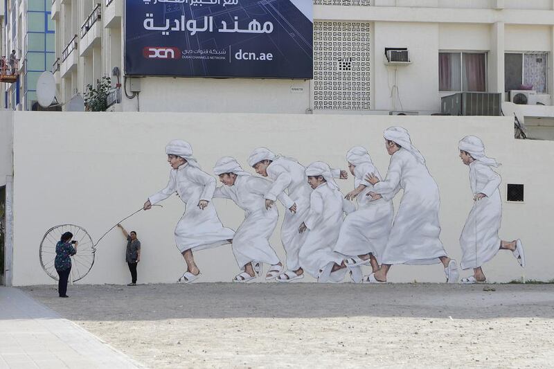 Artwork on 2nd December Street in Dubai, UAE. Jeffrey E Biteng / The National
