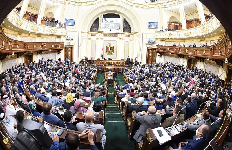 Egyptian parliament members attend a general session in the capital Cairo. Handout photo