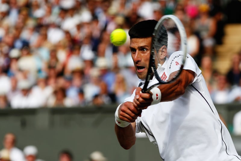 2014: Djokovic triumphs 6–7, 6–4, 7–6, 5–7, 6–4 against Roger Federer for the Wimbledon title.