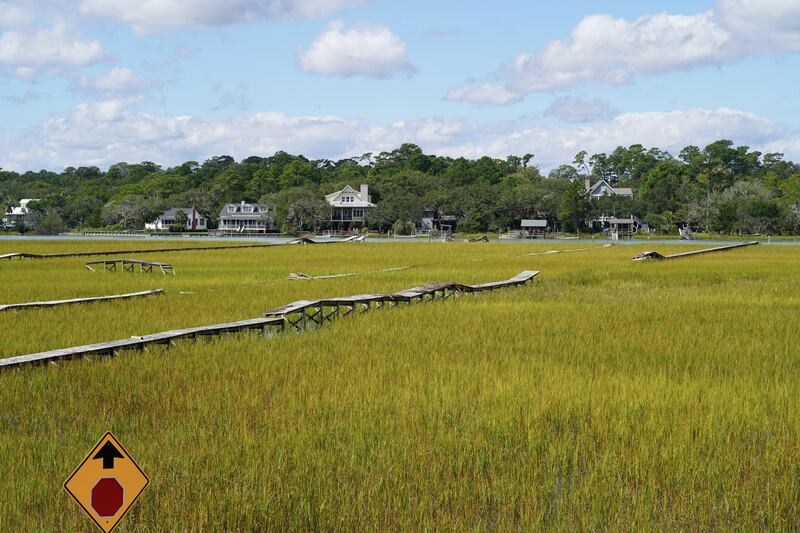 Hurricane Ian caused serious flooding on Pawleys Island, which damaged several docks. Willy Lowry / The National