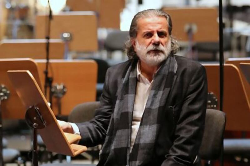 The Lebanese composer Marcel Khalife performed his piece Oriental with the Qatar Philharmonic Orchestra on Sunday. Amlan Paliwal / IANS