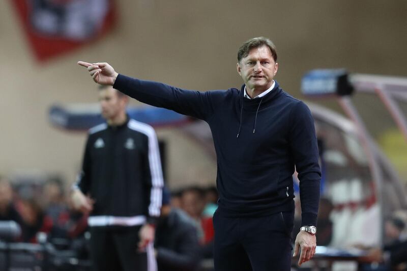 (FILES) In this file photo taken on November 21, 2017 Leipzig's Austrian head-coach Ralph Hasenhuttl gestures during the UEFA Champions League group G football match between Monaco and Leipzig at the Louis II stadium, in Monaco. Southampton have confirmed on December 5, 2018 that they have appointed Ralph Hasenhuttl as manager. / AFP / Valery HACHE
