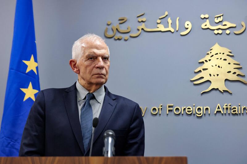 The EU's foreign policy chief Josep Borrell has visited Lebanon in a bid to avert an escalation of the war in Gaza. AFP