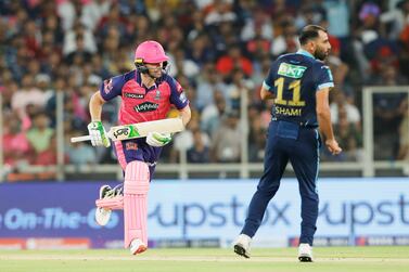 Jos Buttler of Rajasthan Royals taking a single during the final of the TATA Indian Premier League 2022 (IPL season 15) between the Gujarat Titans and the Rajasthan Royals held at the Narendra Modi Stadium, Ahmedabad on the 29th May 2022

Photo by Saikat Das / Sportzpics for IPL