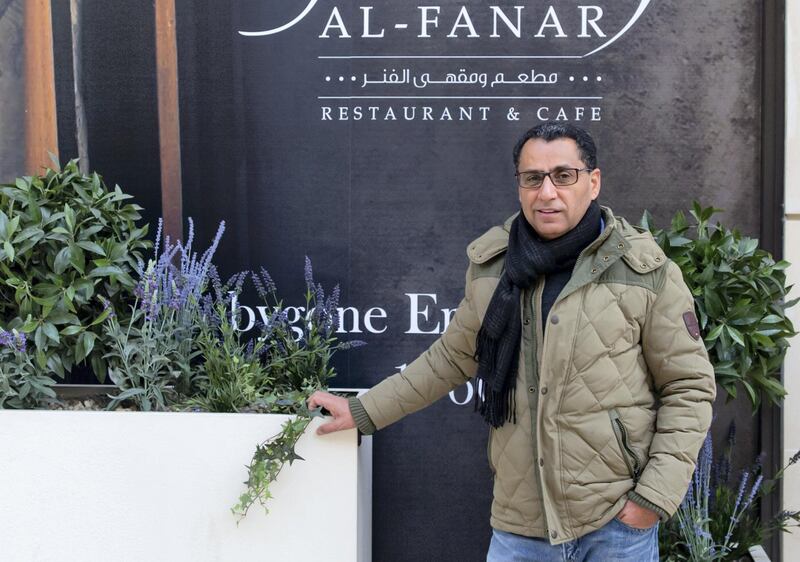 Image ©Licensed to i-Images Picture Agency. 29/01/2019. London, United Kingdom. Al Fanar restaurant. 

Hashem Al Marzouqi poses for a picture after the interview, in the first Al Fanar restaurant in London.

Picture by Gustavo Valiente / i-Images