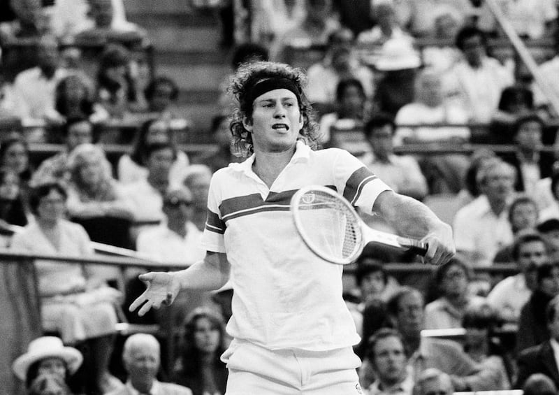 John McEnroe plays Bjorn Borg of Sweden in the finals of the men's single competitions at the U.S. Open Championships at the National Tennis Center in New York, Sept. 7, 1980. (AP Photo/Dave Pickoff)