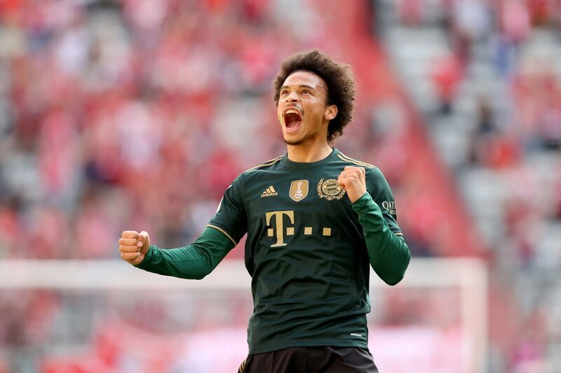 Leroy Sane of FC Bayern celebrates scoring the opening goal. Getty Images