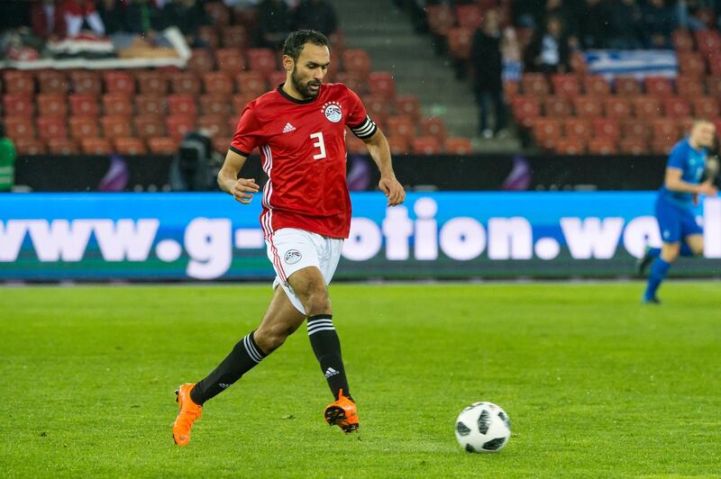 ZURICH, SWITZERLAND - MARCH 27: #3 Ahmed Elmohamady of Egypt in action during the International Friendly between Egypt and Greece at the Letzigrund Stadium on March 27, 2018 in Zurich, Switzerland. (Photo by Robert Hradil/Getty Images)