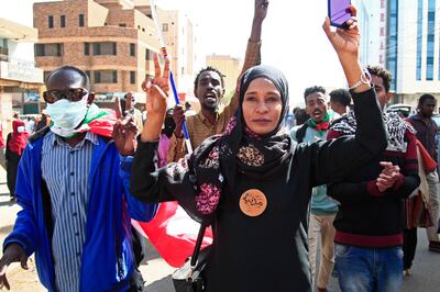 Sudanese protesters rally against military rule in the capital Khartoum on January 17, 2022.  AFP