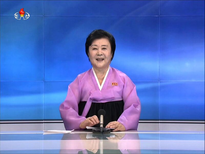 This screen grab taken from North Korean broadcaster KCTV in Pyongyang on September 9, 2016 shows KCTV presenter Ri Chun-Hee officially announcing that the country successfully tested a nuclear warhead earlier in the day. 
North Korea has successfully tested a nuclear warhead, it said on September 9, drawing condemnation from the South which said the "maniacal recklessness" of young ruler Kim Jong-Un would lead to self-destruction.
 / AFP PHOTO / KCTV / KCTV /  - South Korea OUT / REPUBLIC OF KOREA OUT   ---EDITORS NOTE--- RESTRICTED TO EDITORIAL USE - MANDATORY CREDIT "AFP PHOTO/KCTV" - NO MARKETING NO ADVERTISING CAMPAIGNS - DISTRIBUTED AS A SERVICE TO CLIENTS