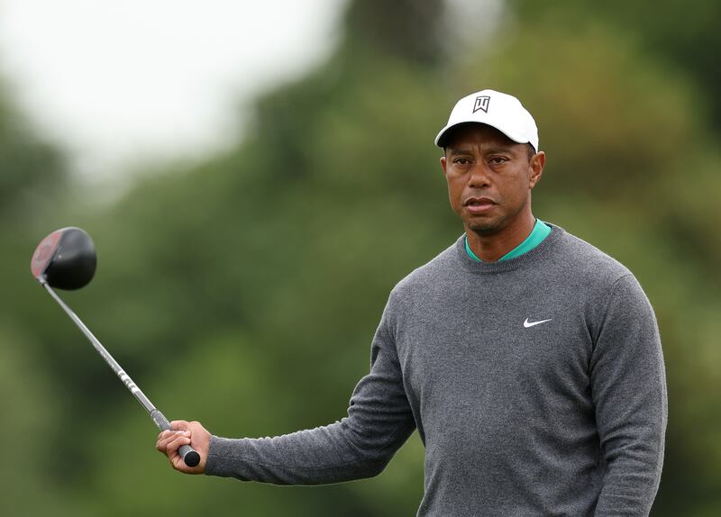 Tiger Woods looks on at the 17th hole. Getty Images