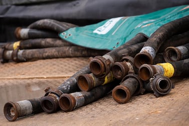 Old water tubes lie on the ground as shale gas developer Cuadrilla Resources prepares to start fracking next week (Reuters)