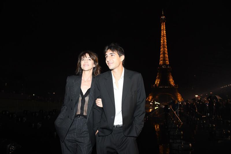 Charlotte Gainsbourg and Ben Attal attend the Saint Laurent Womenswear show as part of Paris Fashion Week on September 24, 2019. Getty Images