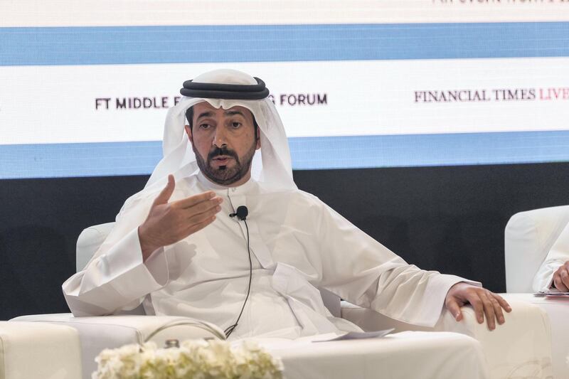 ABU DHABI, UNITED ARAB EMIRATES. 22 November 2017. Middle East Banking Forum at St Regis Saadiyat Island Resort. Panel session: Financing SME’s in the UAE and lessons to be learned from other countries.
H.E Mubarak Rashed Khamis Al Mansoori Governor UAE Central Bank. (Photo: Antonie Robertson/The National) Journalist: Mahmoud Kassem. Section: Business.