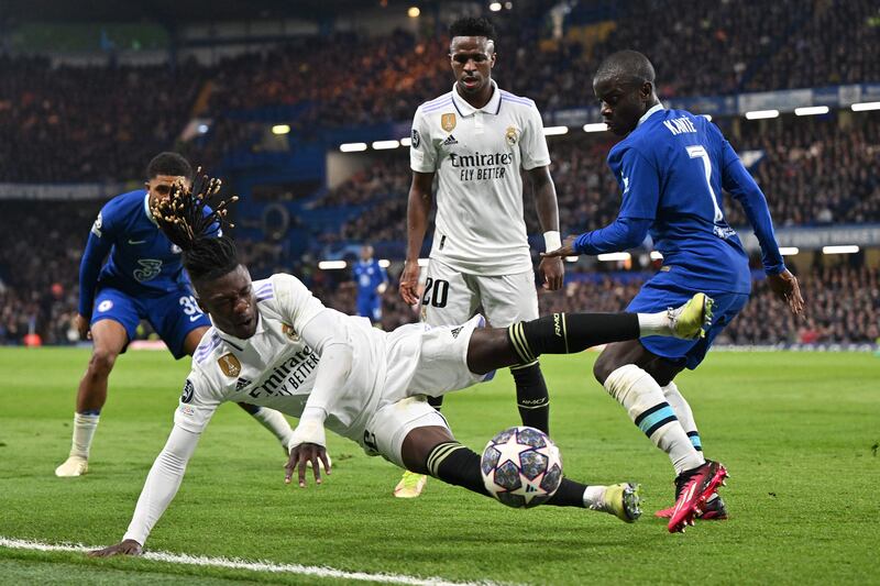 Eduardo Camavinga – 7. Continued his run at left-back but seemingly struggled with the danger James posed with crosses. The Frenchman looked lively after the break with a darting run before he was brought down by James. AFP