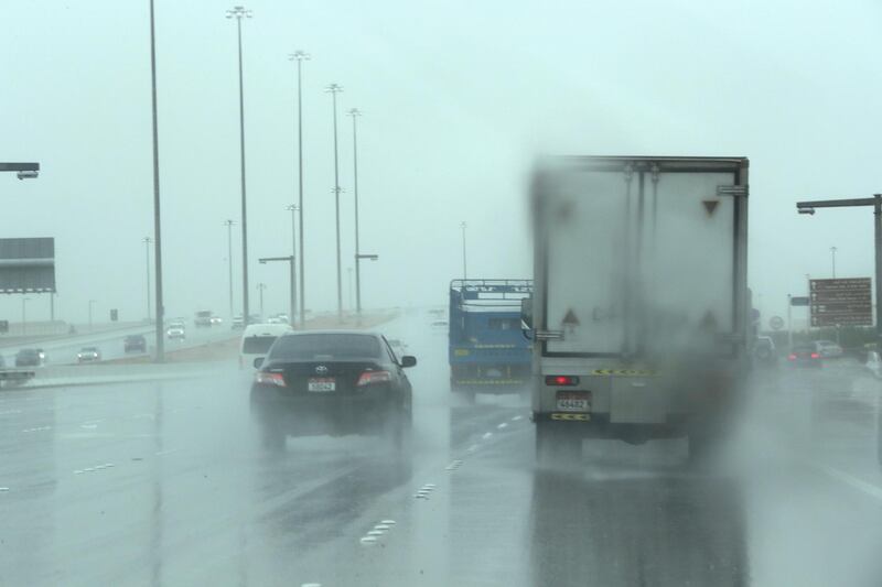 Cloudy weather with showers in Abu Dhabi. Ravindranath / The National