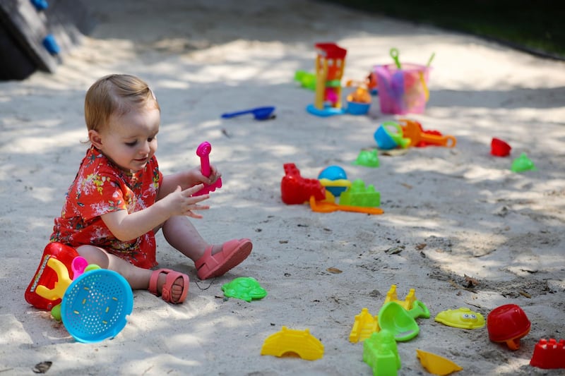 Dubai, United Arab Emirates - March 7th, 2018: Sophie aged 15months. XDubai have launched a new park for kids - XPark Jr. Wednesday, March 7th, 2018 at Kite Beach, Dubai. Chris Whiteoak / The National