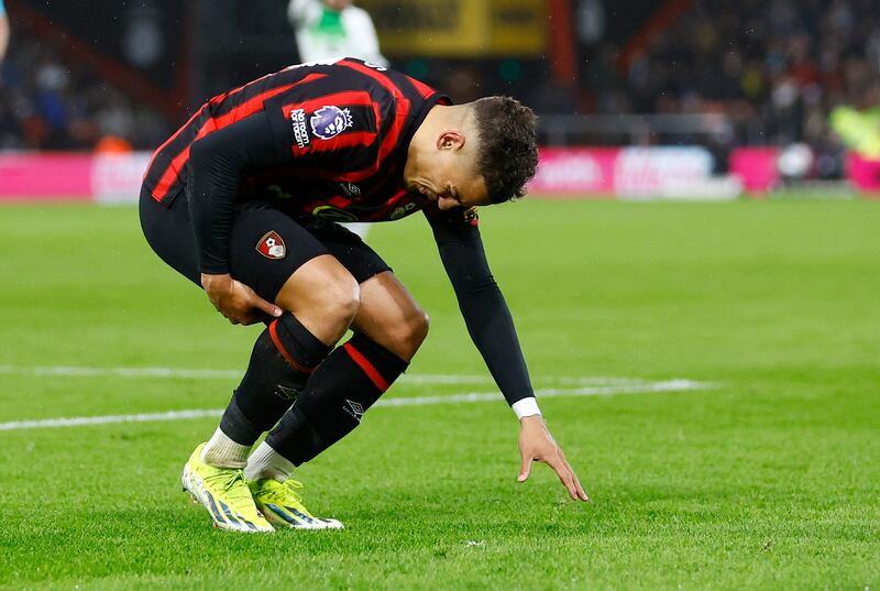 Like rest of Bournemouth’s defence, little problem in the first half,  struggled in second. Limped off with hamstring injury in last 10 minutes leaving team down to 10 men. Reuters