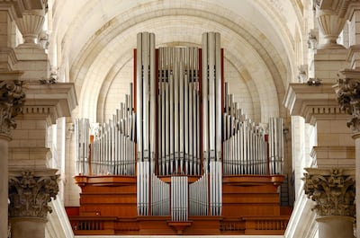 CNAK5P France, Pas de Calais, Arras, Notre Dame et Saint Vaast d'Arras Cathedral, great organ brand Roethinger of 74 games installed
