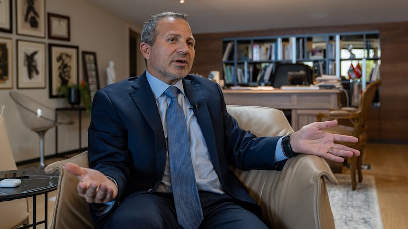 Gebran Bassil, leader of the Free Patriotic Movement (FPM) political party in Lebanon, on October 25, 2022 at his home in Mtaileb, Lebanon. Matt Kynaston/ The National