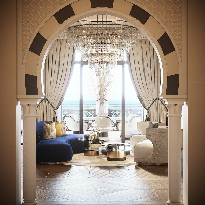 The Royal Suite looks out over the Arabian Gulf 
