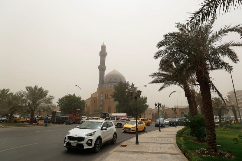 8. Baghdad, Iraq - A picture taken earlier this month shows traffic during a sand storm that hit the Iraqi capital. It was 40°C in the city on Thursday. AFP