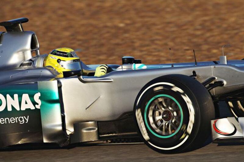 JEREZ DE LA FRONTERA, SPAIN - FEBRUARY 07:  Nico Rosberg of Germany and Mercedes GP drives during Formula One winter testing at the Circuito de Jerez on February 7, 2012 in Jerez de la Frontera, Spain.  (Photo by Mark Thompson/Getty Images)