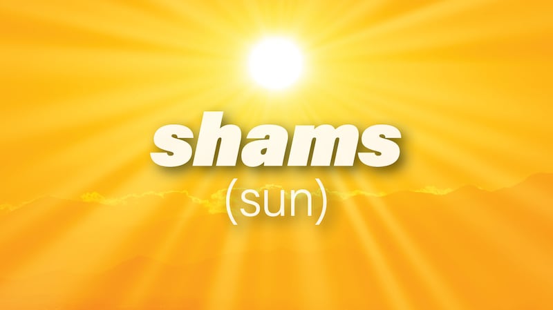 The Arabic word for sun is shams