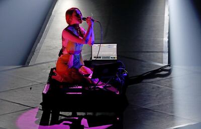 BERLIN, GERMANY - NOVEMBER 22: US musician Holly Herndon performs during the International Music Award (IMA) 2019 in Berlin, Germany, 22 November 2019. The IMA recognizes the efforts of artists to share their work with a statement independently of the commercial success.  (Photo by Felipe Trueba - Pool/Getty Images)