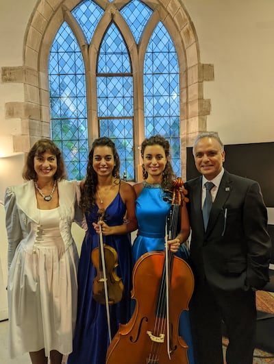 Hanan and Ashraf Ayoub flank their daughters Sarah, right, and Laura, who says: 'There are definitely musical ears on both sides of the family.' Photo: The Ayoub Sisters