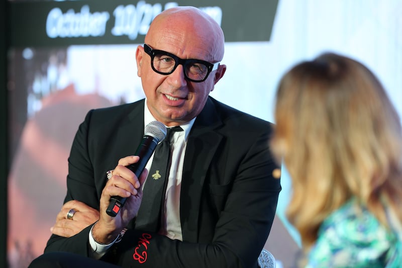 Marco Bizzarri, president of Gucci, during a conference with top Italian business and government officials at  the Italian pavilion, Expo 2020, Dubai