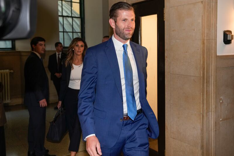 Eric Trump arrives at New York Supreme Court. AP