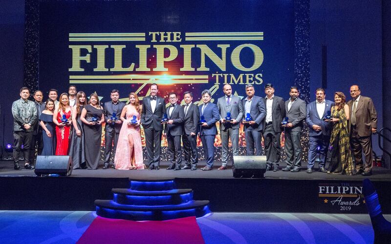 Dubai, United Arab Emirates-  Group shots of awardees at the Filipino Times award at Sofitel at The Palm.  Ruel Pableo for The National