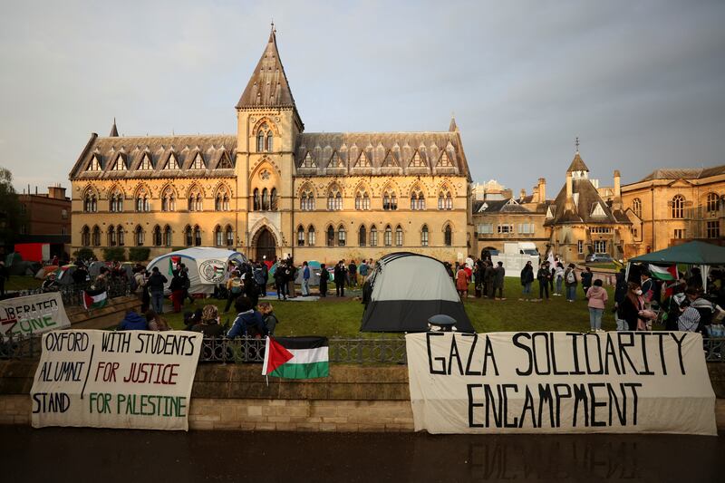 Students occupy parts of the Oxford University campus. Reuters