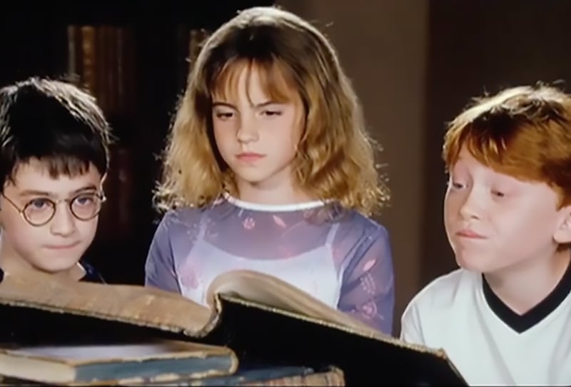 Daniel Radcliffe, Emma Watson and Rupert Grint remember getting along very well in their first screen test (pictured here).