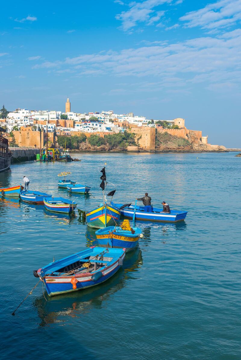 FAJN8M Rabat, Morocco - December 11, 2015: Fishing boats in Rabat fishing port, located in the river Bou Regreg at the mouth of the Atlas (Alvaro German Vilela / Alamy Stock Photo) *** Local Caption ***  wk28ap-tr-morocco25.jpg