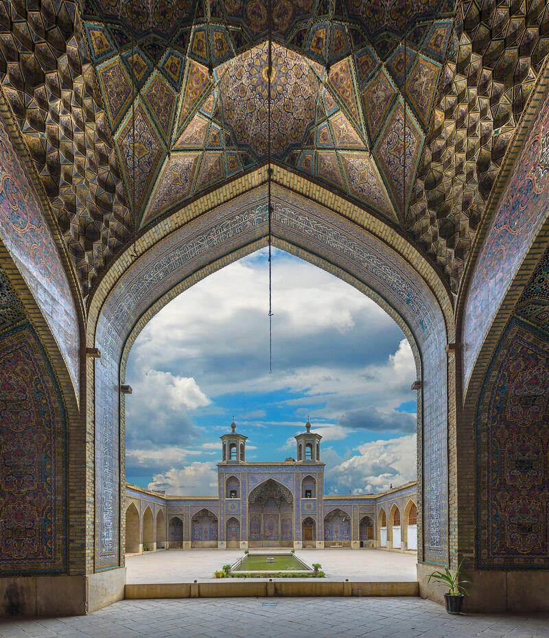 The Nasir al-Mulk Mosque also known as the Pink Mosque in Shiraz, Iran. 