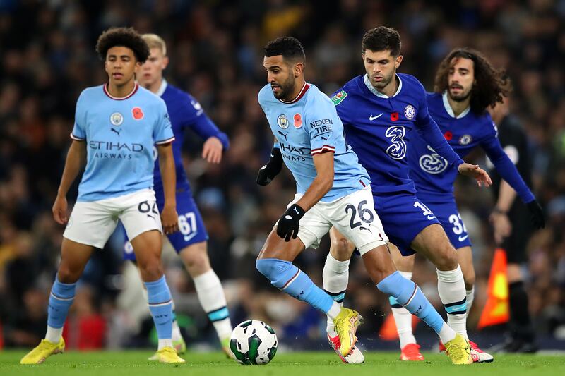 Riyad Mahrez – 8. Broke the deadlock with a sensational free kick which he won. City’s second also came from the Algerian’s attempt which was palmed away into the feet of Alvarez. Getty
