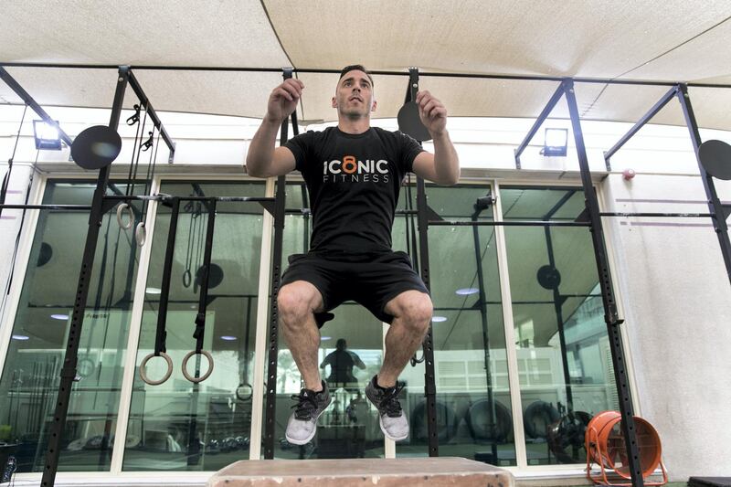 DUBAI, UNITED ARAB EMIRATES - Jan 3, 2018. 
 Andy Harper, co-founder and head coach of Iconic Fitness.
(Photo by Reem Mohammed/The National)

Reporter: Ramola Talwar

Section: NA