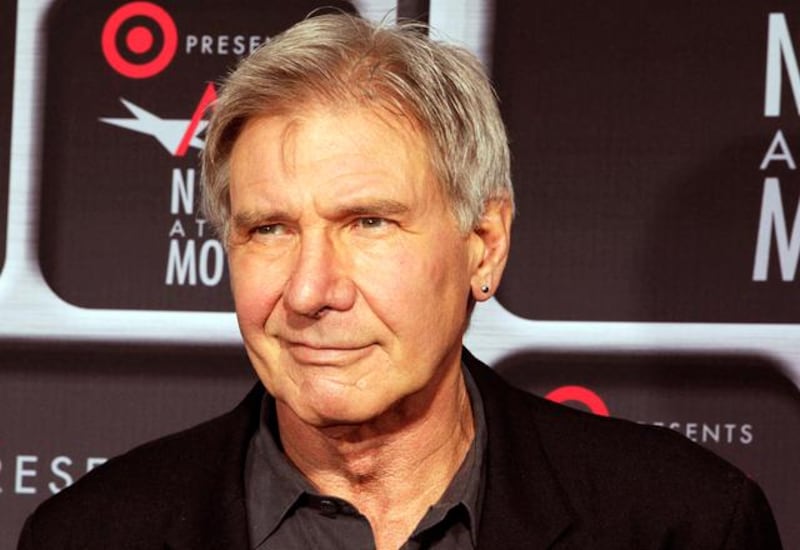 Actor Harrison Ford poses as he arrives at Target Presents AFI Night at the Movies in Hollywood April 24, 2013. The event for fans celebrates classic films and Ford introduced his film "Blade Runner: The Final Cut."   REUTERS/Fred Prouser (UNITED STATES - Tags: ENTERTAINMENT)
