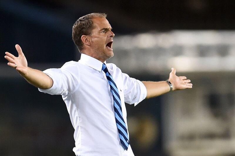 Inter Milan’s Frank de Boer looks less than pleased during his side’s 2-0 loss to Chievo at Marcantonio Bentegodi Stadium in Verona, Italy, on Sunday, August 21, 2016. Giuseppe Cacace / AFP