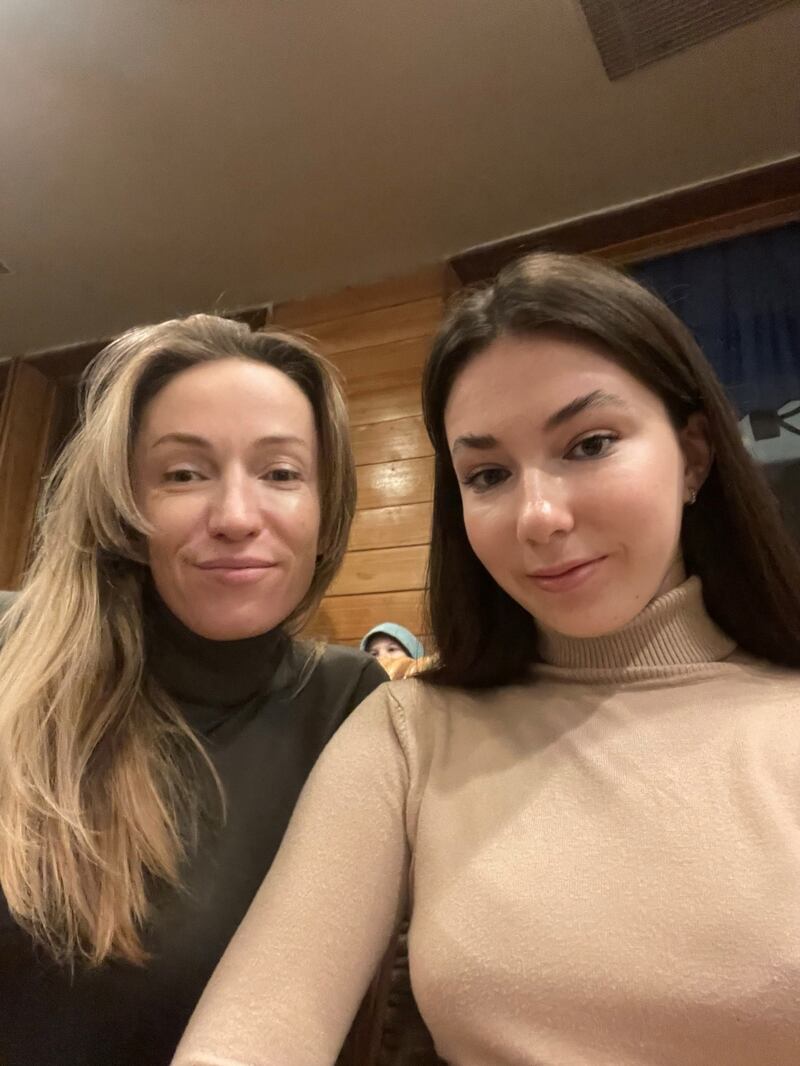Ms Chornobublyk with her mother in Ukraine before the Russian invasion in February. They have since moved to Poland. Photo: Anna Chornobublyk
