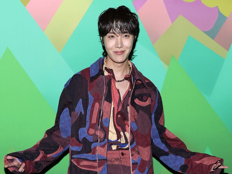J-Hope at Paris Fashion Week in January. Getty Images