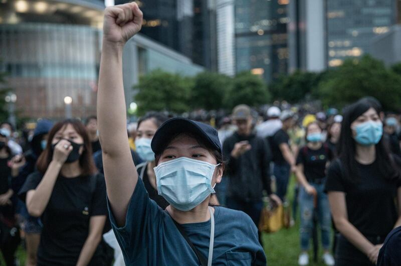 HONG KONG, CHINA - SEPTEMBER 02: Protesters take part in a school boycott rally at Tamer Park in Central district on September 2, 2019 in Hong Kong, on September 02, 2019 in Hong Kong, China. Pro-democracy protesters have continued demonstrations across Hong Kong since 9 June against a controversial bill which allows extraditions to mainland China as the ongoing protests surpassed the Umbrella Movement five years ago, becoming the biggest political crisis since Britain handed its onetime colony back to China in 1997. Hong Kong's embattled leader Carrie Lam apologized for introducing the bill and declared it "dead", however the campaign continues to draw large crowds to voice their discontent while many end up in violent clashes with the police as protesters show no signs of stopping. (Photo by Chris McGrath/Getty Images)