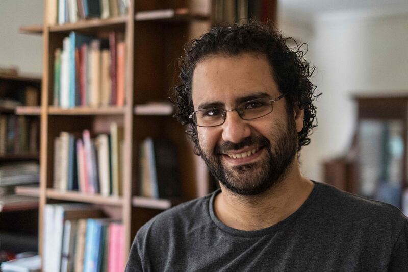 Egyptian activist and blogger Alaa Abdel Fattah at his home in Cairo in May 2019. AFP
